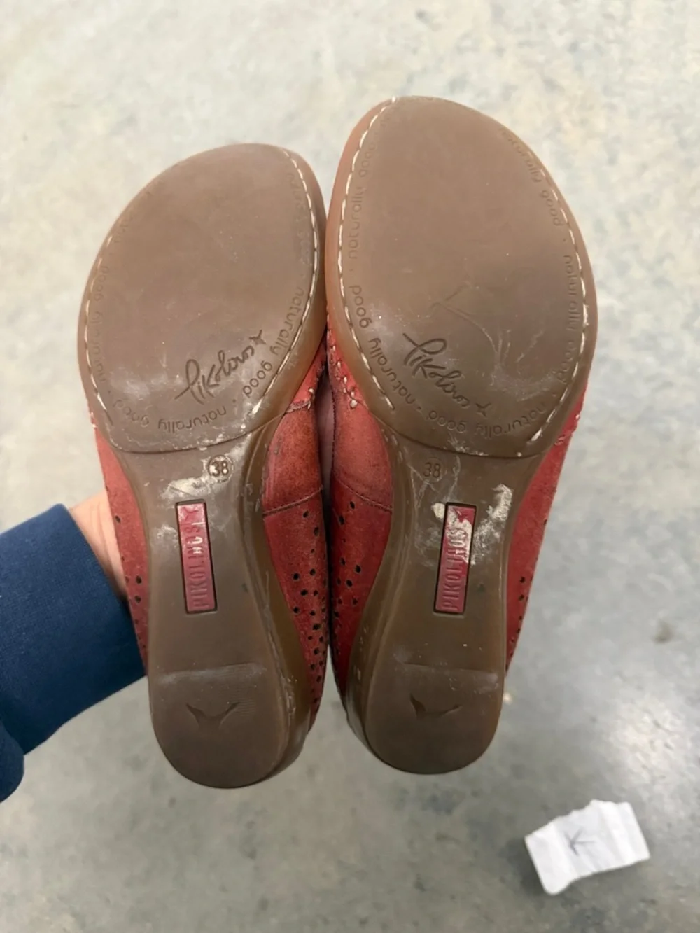 Women’s Red Perforated Leather Ballet Flats